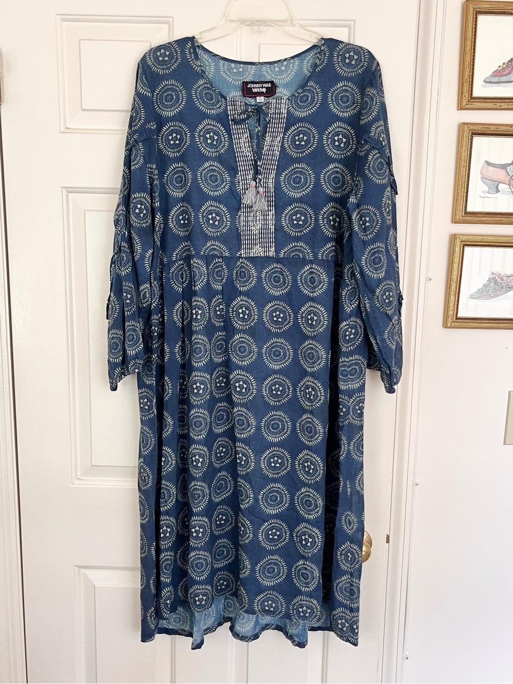 Johnny Was Workshop Blue Cover-up/ Tunic Dress Size XL